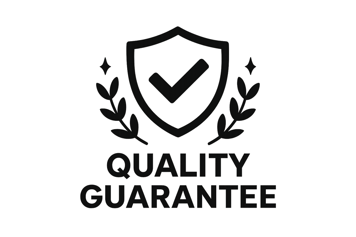 please create a black icon that resonates with this statement "Quality Guarantee"