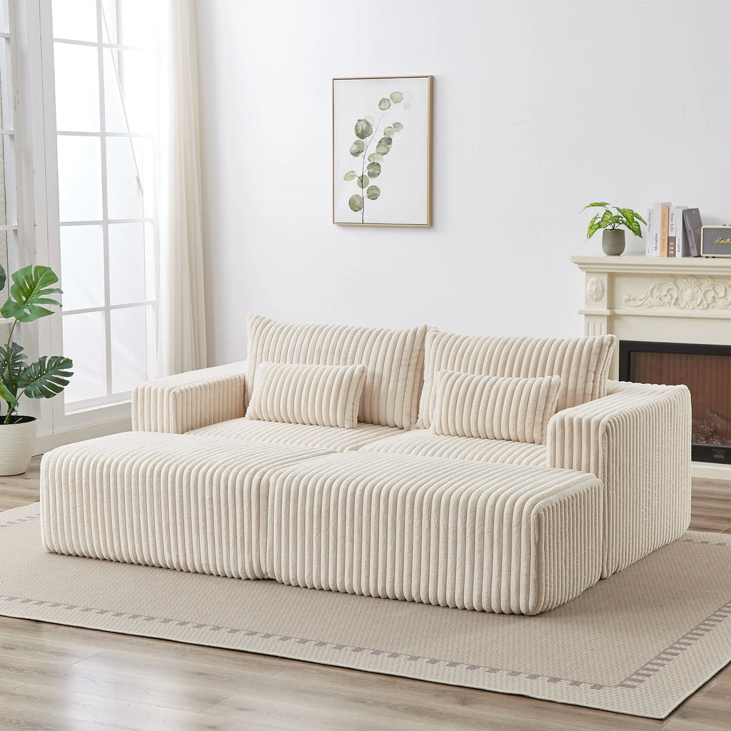 87" Oversized Sectional Lounge Chaise,No Assembly Required,Cloud Plush Sangria Beech