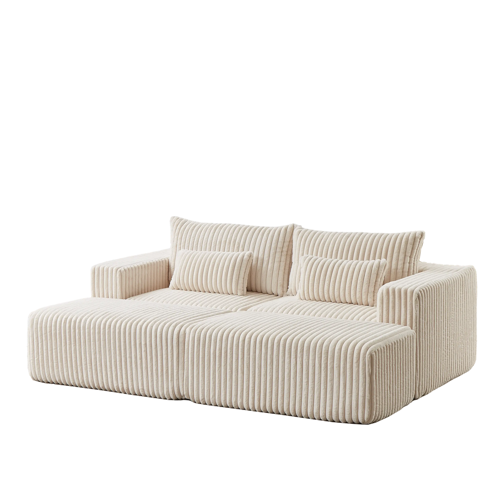 87" Oversized Sectional Lounge Chaise,No Assembly Required,Cloud Plush Sangria Beech