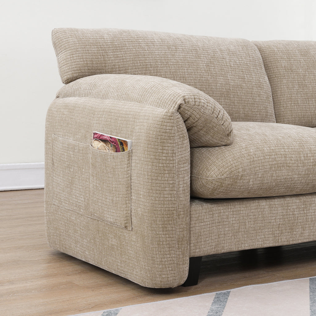 108' Modular Sectional Sofa, L-Shape with 31.5' Extra-Wide Seat