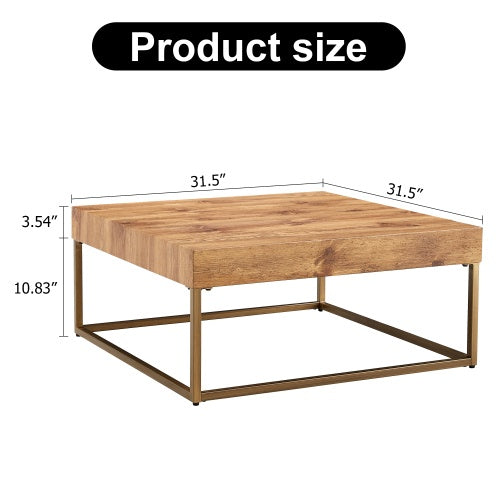 Modern Rectangular Coffee Table, Dining Table. MDF Desktop With Metal Legs. Suitable For Restaurants And Living Rooms. The Size  31.5x31.5x14.37 CJDropshipping