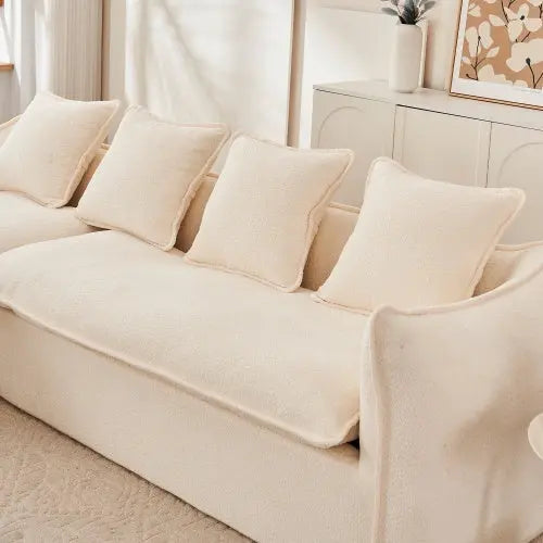 LuneluX_Home – Oversized 3-Seater L-Shape Sofa with Chaise Carmine Juneberry