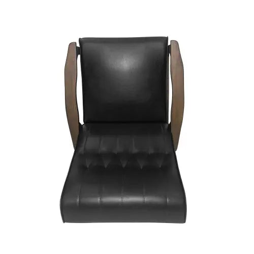 Mid Century Modern Upholstered Accent Chair, Matte Black Faux Leather CJDropshipping