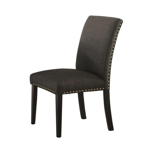 Dining Room Chairs Ash Black Polyfiber Nail Heads Parson Style Set Of 2 Side Chairs Dining Room Furniture CJDropshipping