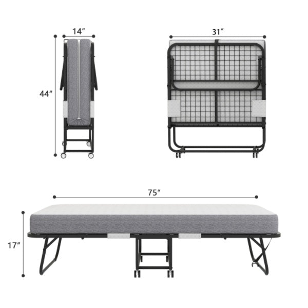 Folding Bed With Mattress  Foam Mattress