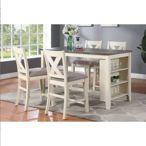 Modern Contemporary Dining Room Furniture Chairs Set Of 2 Counter Height Chairs Light Wooden High Chair X Back Design Cushion Seat CJDropshipping