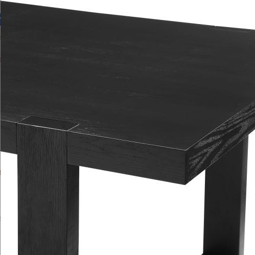Contemporary 5pc Dining Gray Chairs - Rubbed Charcoal Wood, Gold