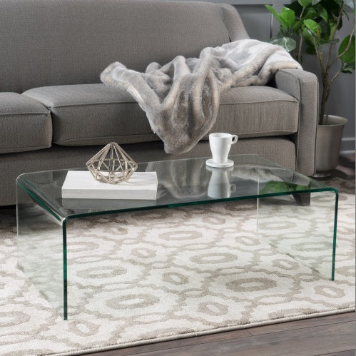 COFFEE TABLE 12MM TEMPERED BENT GLASS CJDropshipping