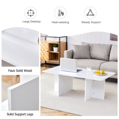 A Modern And Practical White Coffee Table. The Coffee Table Is Made Of Medium Density Fiberboard Material, Suitable For Living Room, Bedroom, And Study. CT-2O CJDropshipping
