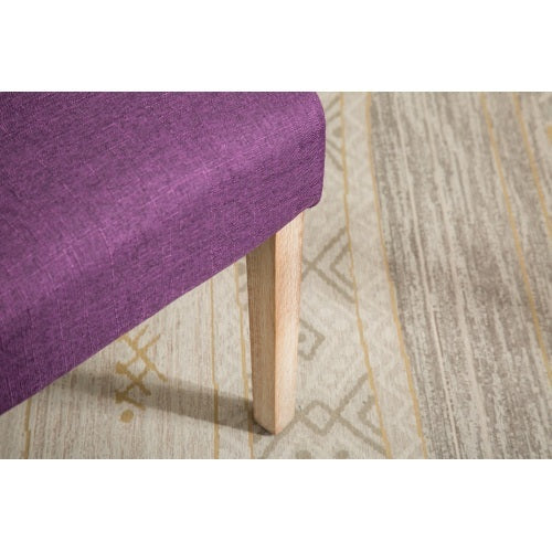 Habit Solid Wood Tufted Parsons Dining Chair, Set Of 2, Purple