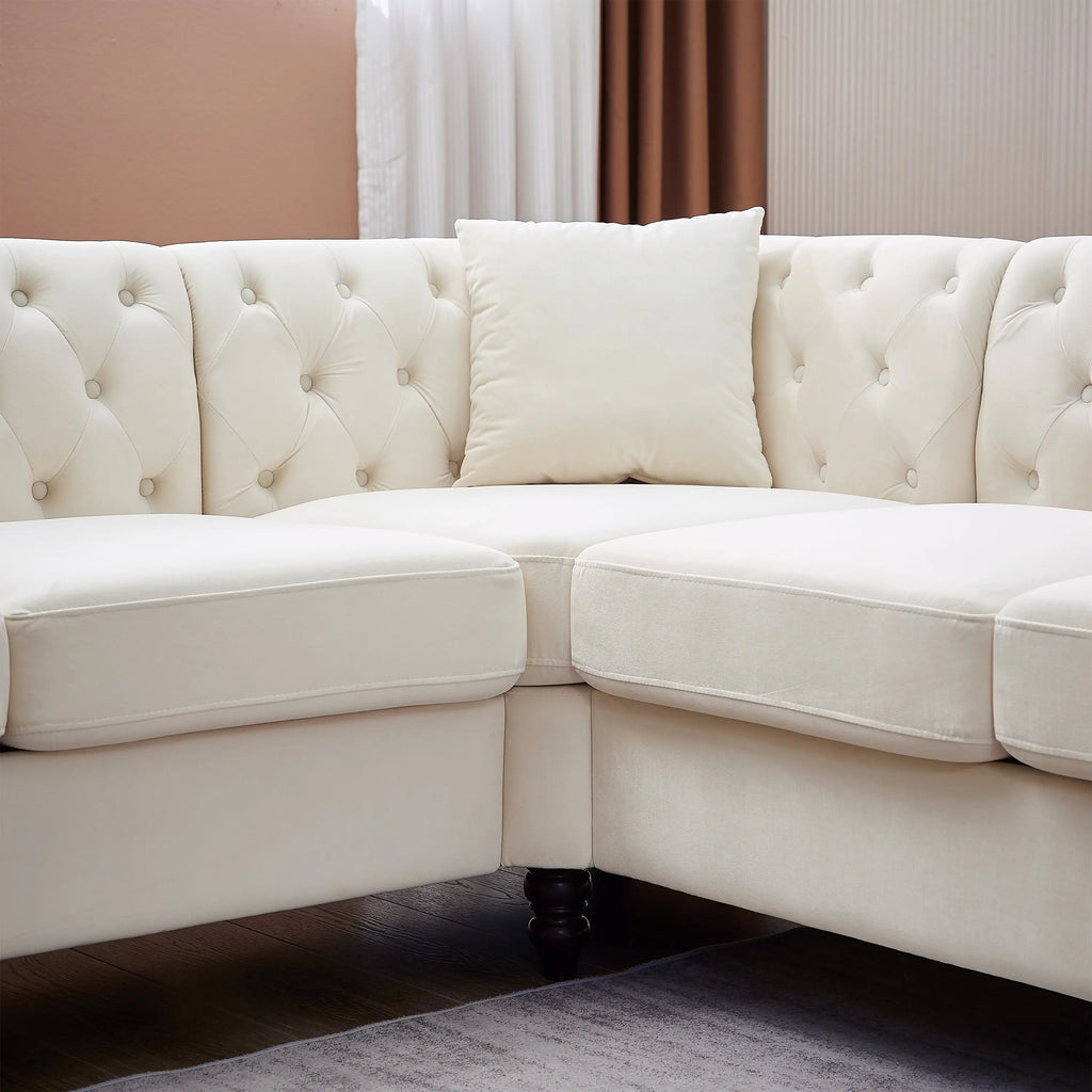 83.5-Inch Oversized Corner Sofa Covers, L-Shaped Sectional Couch, Sangria Beech