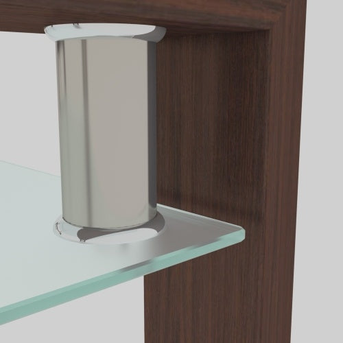 Rectangle Walnut Glass Coffee Table, Clear Coffee Table, Modern Side Center Tables For Living Room CJDropshipping