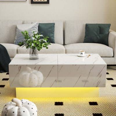 Coffee Table With Sliding Tabletop, Center Table With Hidden Storage Compartment, Extendable Table For Living Room CJDropshipping