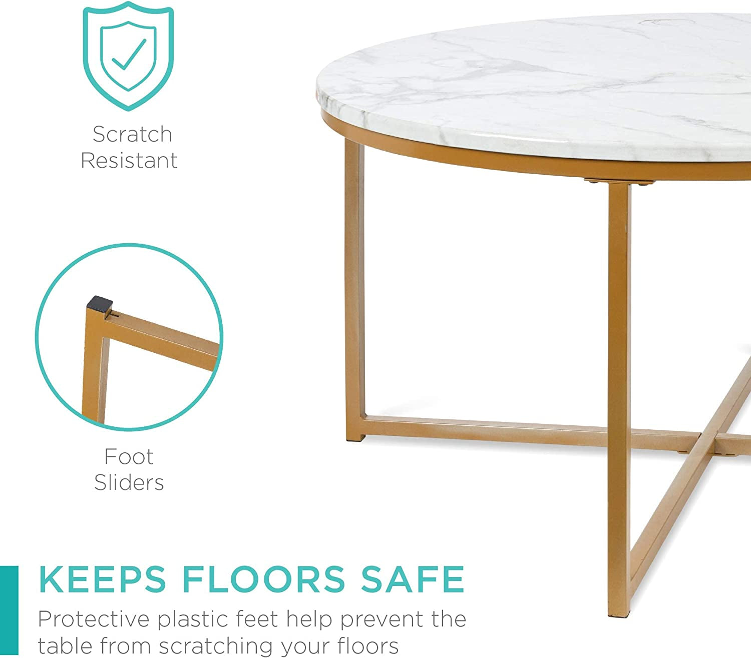 Round Coffee Table, Modern Boho Home Décor Peach Maple