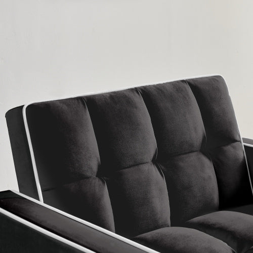 3-in-1 Sofa Bed Chair Fold-out Sofa Bed Adjustable Back Sofa Chaise Longue Single Bed Modern Chair For Adults Bed In Black