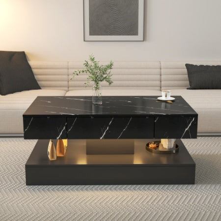 6.93IN High LED Coffee Table,Modern Coffee Table For Living Room,Living Room Tables,Large Living Room Furniture,LED Lights CJDropshipping