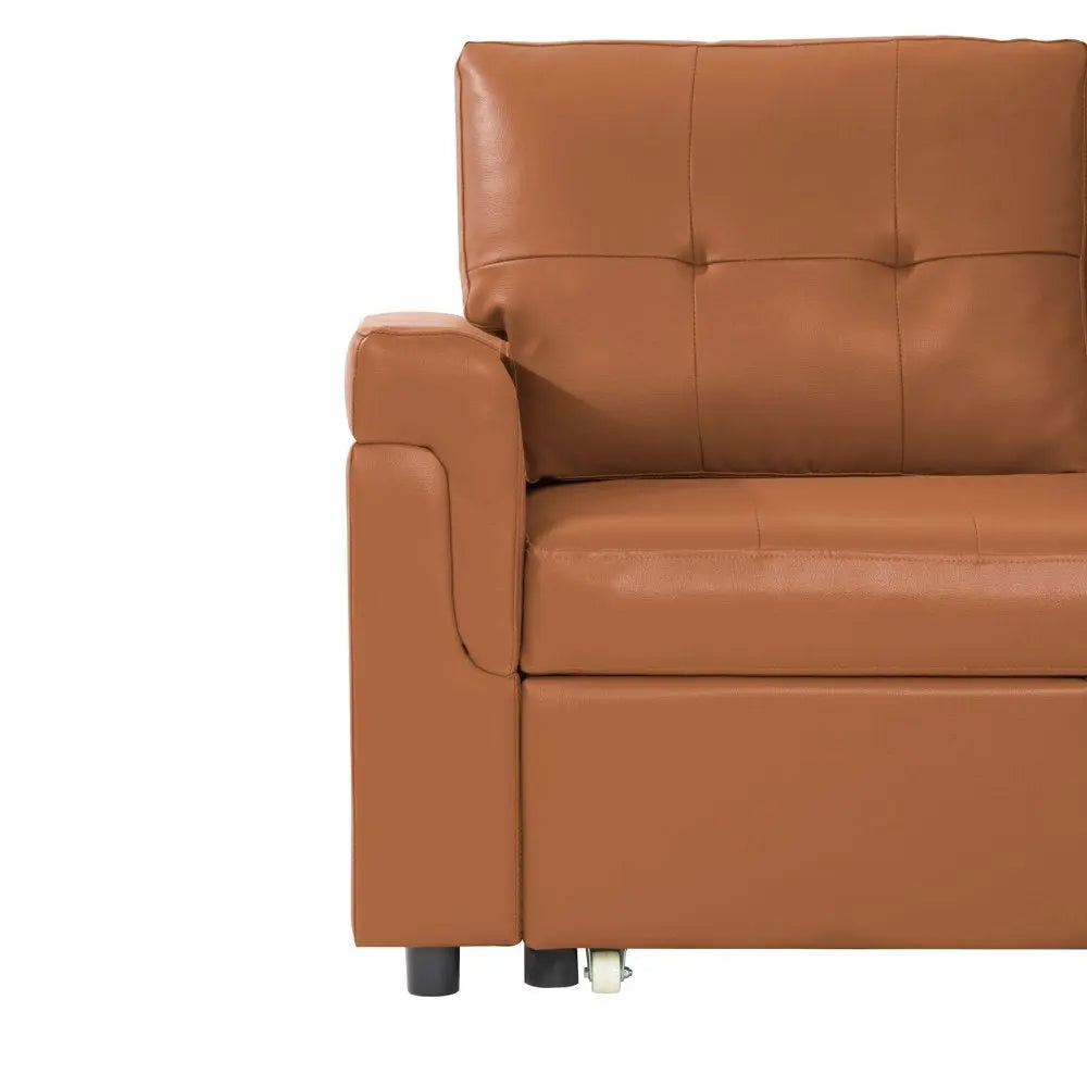 Reversible Sleeper Sectional with Chaise and Storage Peach Maple