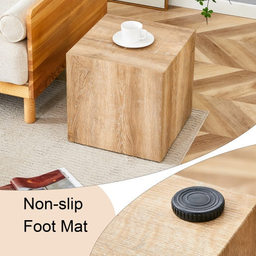 Elevate Your Living Space With This Square Modern MDF Coffee Table That Showcases Smooth, Light Wood Color Texture Patterns. It Is Characterized By Stylish Design.15.7x15.7x15.7 CJDropshipping