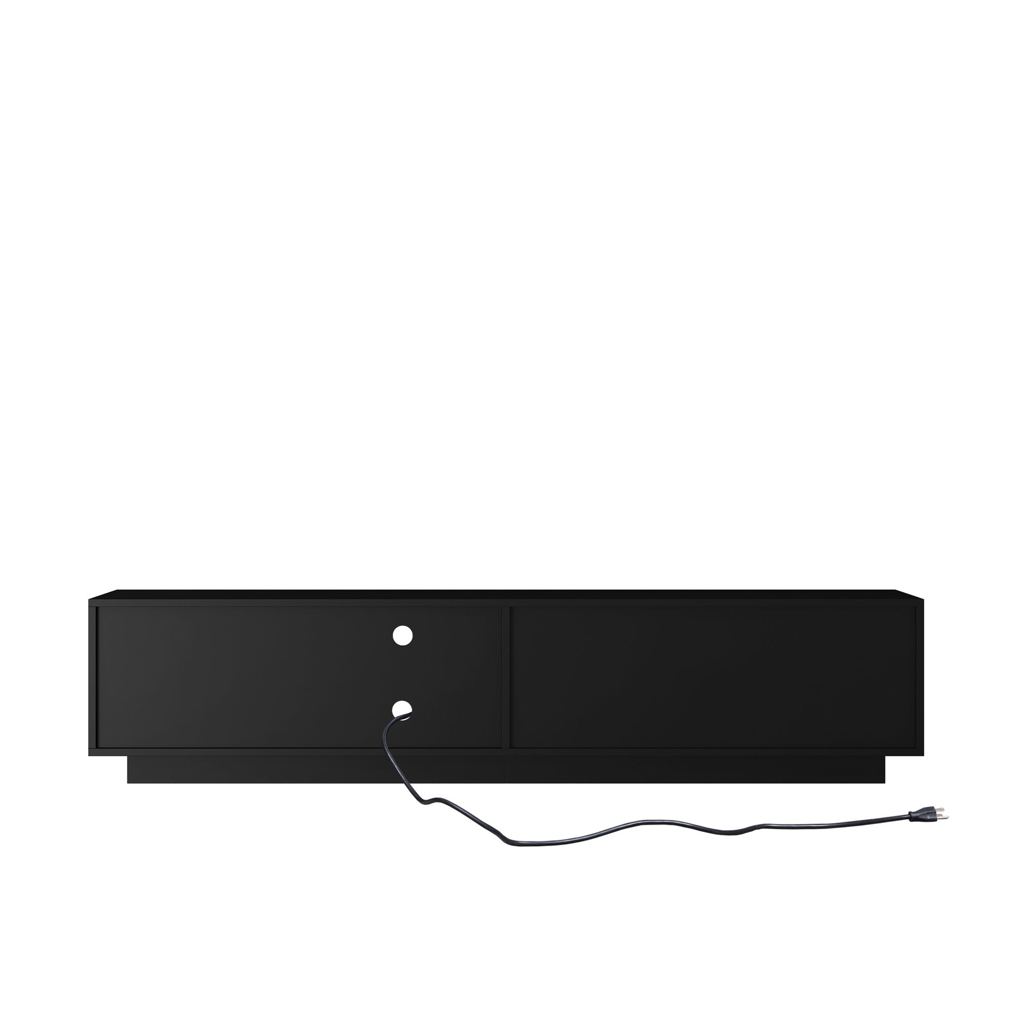 Mid Century Modern TV Stand With LED Lights For 80 Inch TV, Entertainment Center Wooden TV Stand, TV Stand Desk Media Cabinet With Storage For Living Room Bedroom