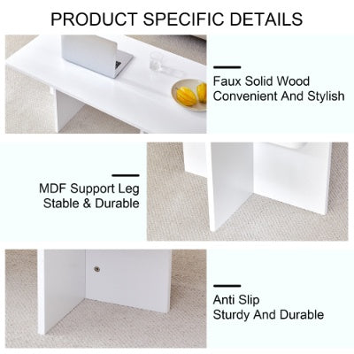 A Modern And Practical White Coffee Table. The Coffee Table Is Made Of Medium Density Fiberboard Material, Suitable For Living Room, Bedroom, And Study. CT-2O CJDropshipping