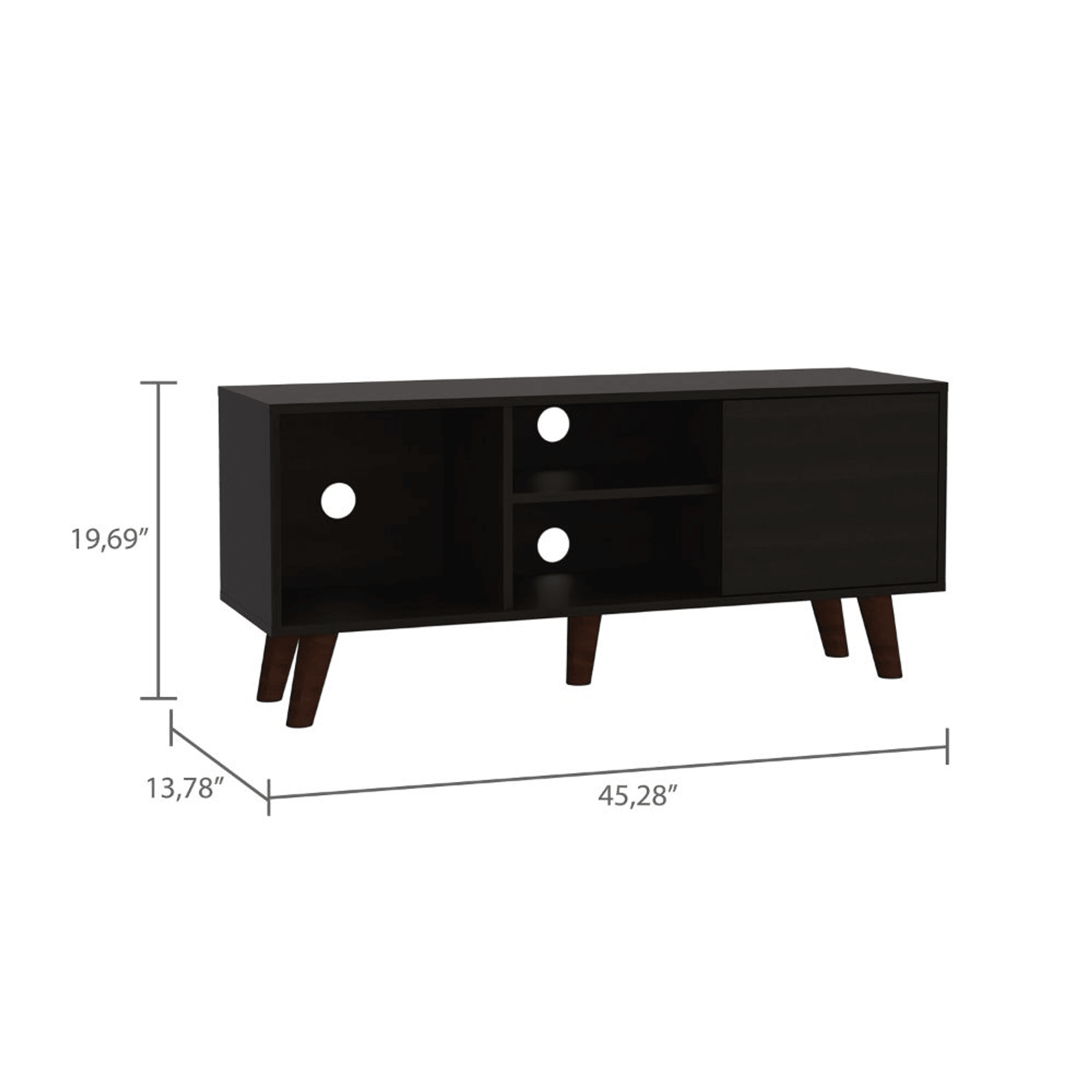 Ontario Engineered Wood Tv Stand With Ample Storage White Diomedes