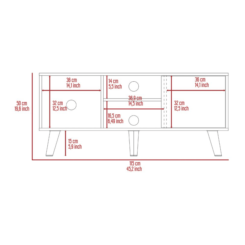 Ontario Engineered Wood Tv Stand With Ample Storage White Diomedes