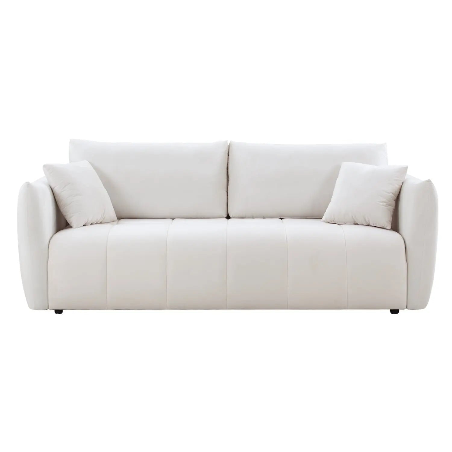 85'' Modern Fabric Sectional Couch Sofa 3 Seater Sofa with 3 Pillows Olive Phaedra