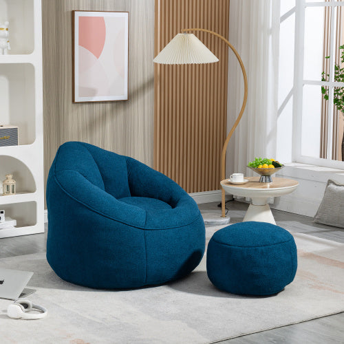 Bedding Bean Bag Sofa Chair High Pressure Foam Bean Bag Chair Material With Padded Foam Padding Compressed Bean Bag With Footrest