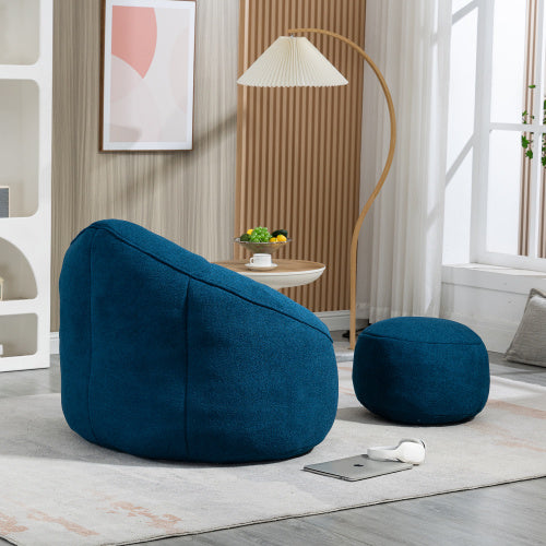 Bedding Bean Bag Sofa Chair High Pressure Foam Bean Bag Chair Material With Padded Foam Padding Compressed Bean Bag With Footrest
