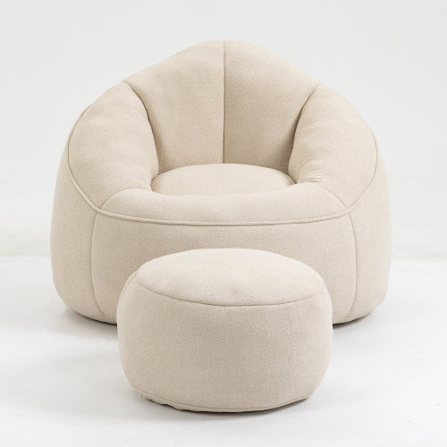Bedding Bean Bag Sofa Chair High Pressure Foam Bean Bag Chair Material With Padded Foam Padding Compressed Bean Bag With Footrest