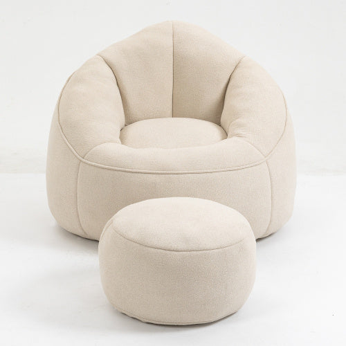Bedding Bean Bag Sofa Chair High Pressure Foam Bean Bag Chair Material With Padded Foam Padding Compressed Bean Bag With Footrest