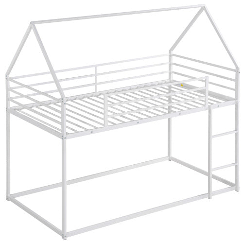 Twin Over Twin House Bunk Bed With Built-in Ladder