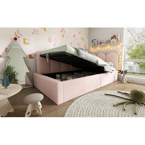 Upholstered Daybed Bed With Storage,Ottoman Bed 3FT Single Sofa Bed 90X190cm, Daybed With Hydraulic Storage Bed Frame, With Metal Slatted Frame, Velvet,  No Mattress