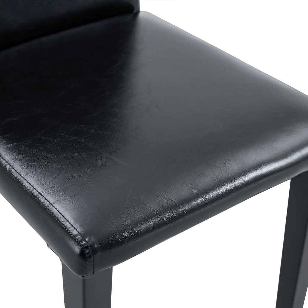 Table and chair set.71*35.4 inch Wooden And Black Spliced Dining Table Sangria Beech