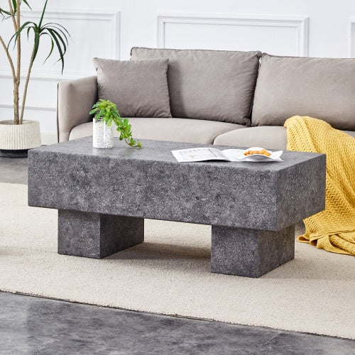 Modern Simple Gray Texture MDF Coffee Table  43.3x21.6x17.2 Practical Model.Making It An Ideal Addition To Any Living Room Or Apartment CJDropshipping