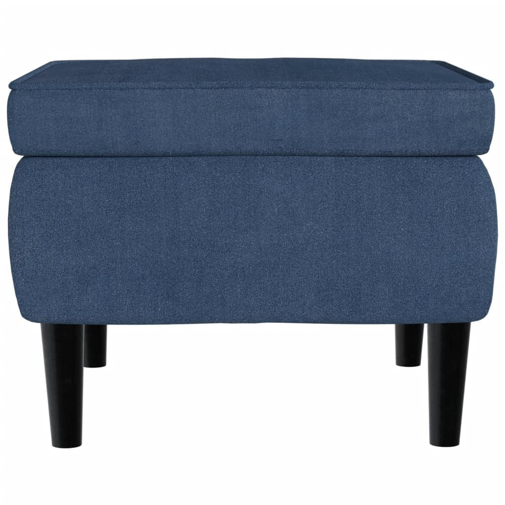 Wingback Chair with Footstool Blue Velvet