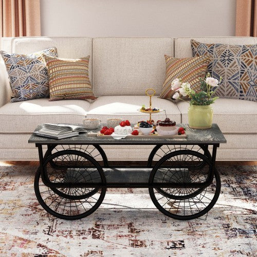 Modern Style Coffee Table Rectangle Coffee Table End Side Table Retro Design Coffee CJDropshipping