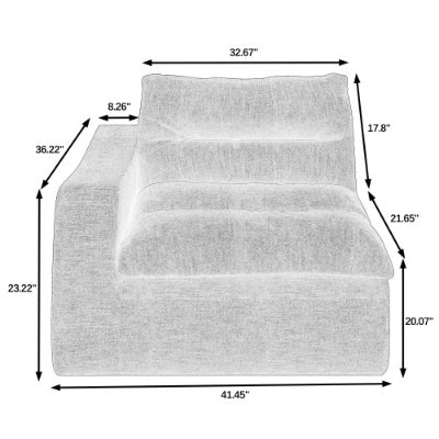 Lazy Floor Sofa, Modern Floor Lounge Chair With Left Arm, Comfortable Beanbag Sofa, Suitable For Living Room Bedroom Office