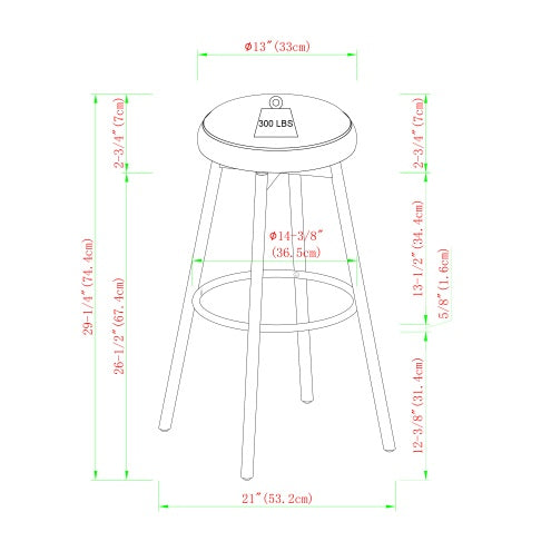 Modern Glam Upholstered Faux Velvet Bar Stool Rust