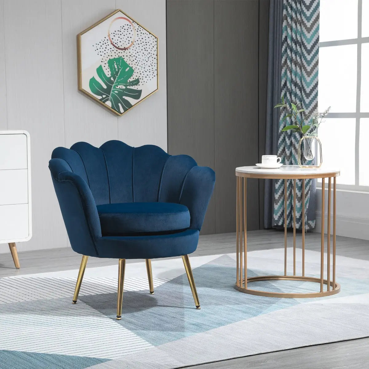 HOMCOM Modern Velvet-Touch Fabric Accent Chair Leisure Club Chair with Taupe Shadow