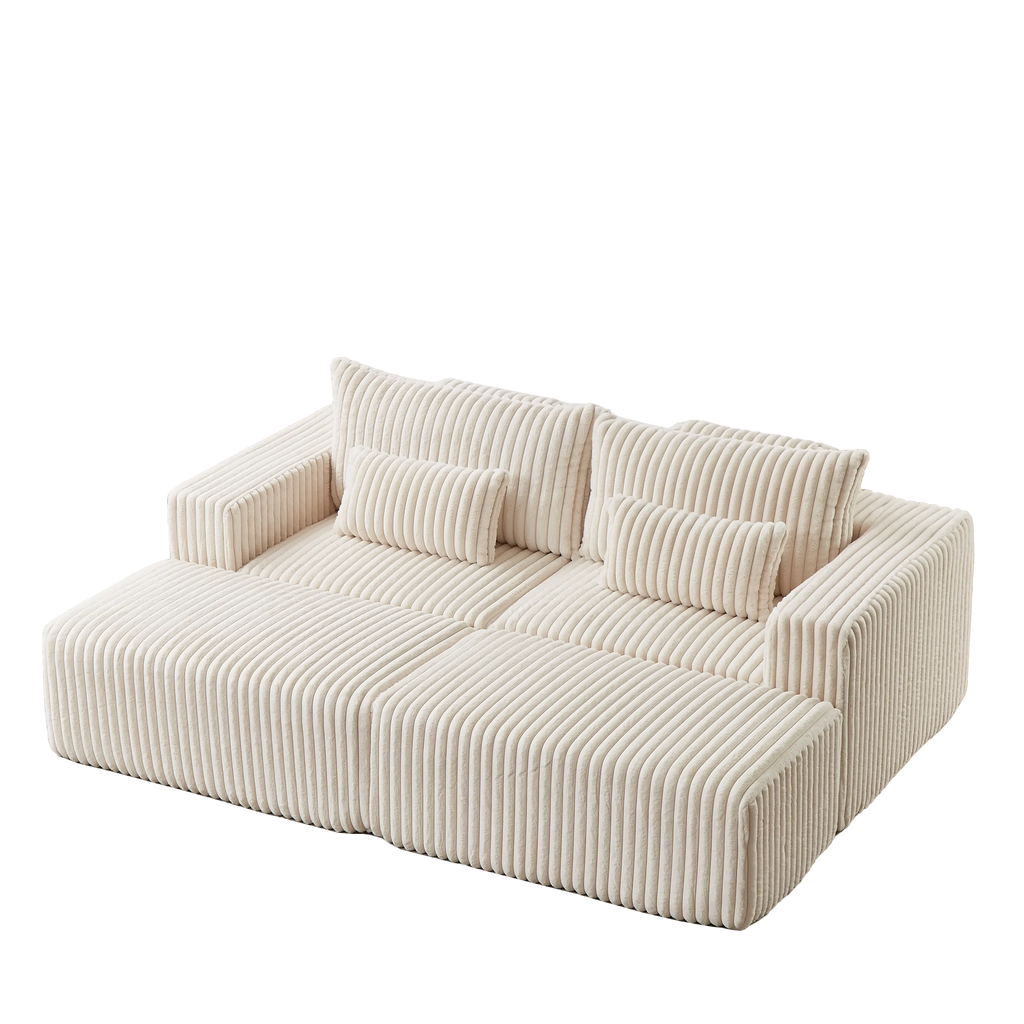 87" Oversized Sectional Lounge Chaise,No Assembly Required,Cloud Plush Sangria Beech