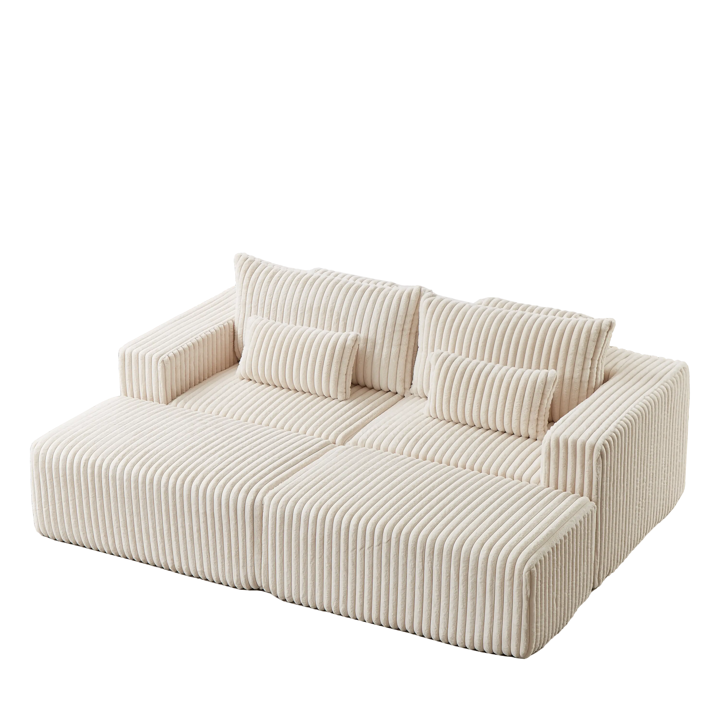 87" Oversized Sectional Lounge Chaise,No Assembly Required,Cloud Plush Sangria Beech