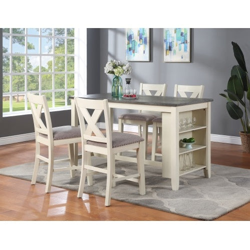Modern Contemporary Dining Room Furniture Chairs Set Of 2 Counter Height Chairs Light Wooden High Chair X Back Design Cushion Seat CJDropshipping