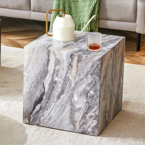 Elevate Your Living Space With This Modern MDF Coffee Table, Which Showcases Gray Textured Patterns. It Is Characterized By Stylish Design. CJDropshipping