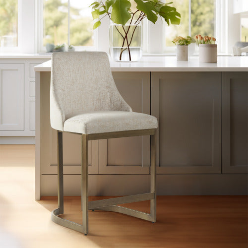 26 H Upholstered Counter Stool With Metal Base