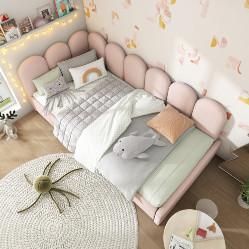 Upholstered Bed Daybed With Drawers Storage,3FT Single Sofa Bed 90X190cm, Sofa Bed For Adults And Children , Bed Frame With Slatted Frame, Velvet, Pink No Mattress