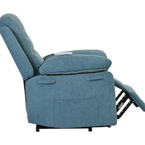 Massage Recliner,Power Lift Chair For Elderly With Adjustable Massage And Heating Function,Recliner Chair With Infinite Position And Side Pocket For Living Room ,Beige