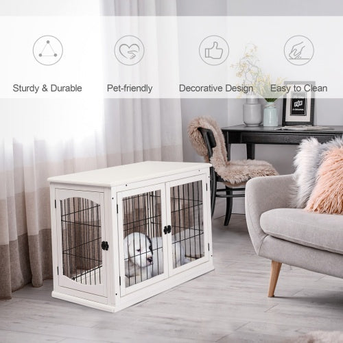 Small Kennel End Table With Two Open Sides And Lockable Door CJDropshipping