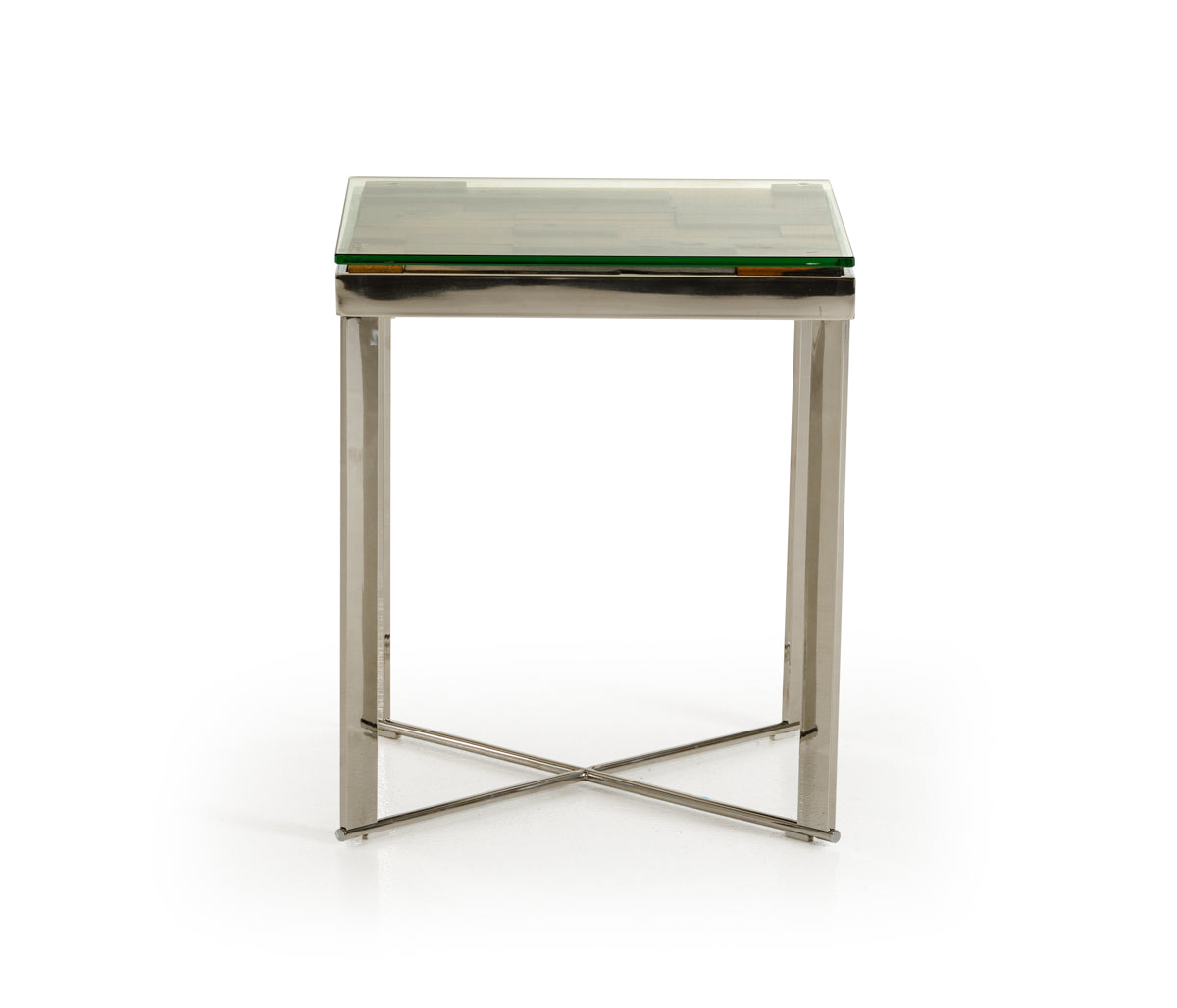 22inches Mosaic Wood  Steel  and Glass End Table