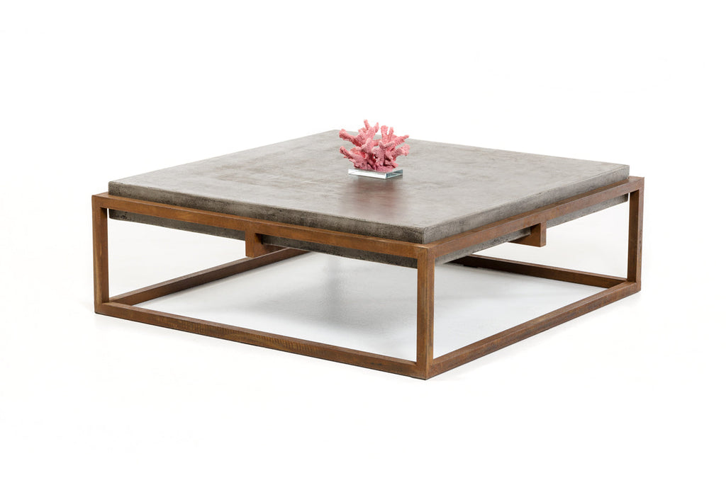 15inches Concrete and Metal Coffee Table